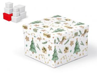 Krabička darčeková vianočná C-V007-G 20x20x14cm
