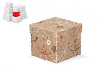 Krabička darčeková vianočná C-V008-B 10x10x9cm