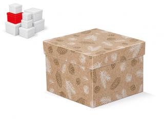 Krabička darčeková vianočná C-V008-E 16x16x12cm
