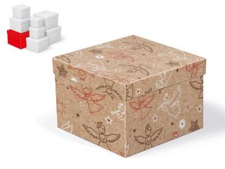 Krabička darčeková vianočná C-V008-G 20x20x14cm