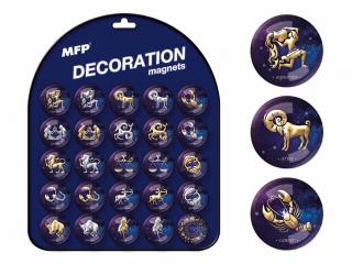 Magnet dekoračný guľatý 3,5cm mix č.5 - horoskopy