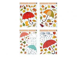 Okenná fólia 6890 jesenné dáždniky 35 x 50 cm