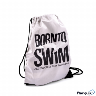 BornToSwim plavecký vak Farba: biela čierne logo