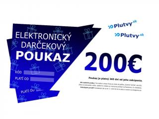Elektronický darčekový poukaz hodnota: 200€