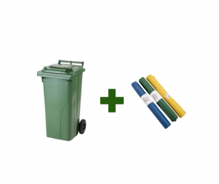 Akciový balíček popolnica odpadová nádoba 120L + vrecia na odpad - zelená
