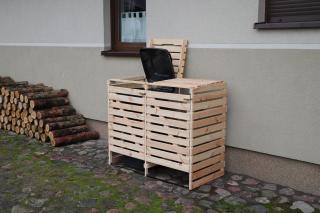Drevený box na odpadové nádoby OBK-120L-2-FAREBNÉ VARIANTY Povrchová úprava: Bez povrchovej úpravy