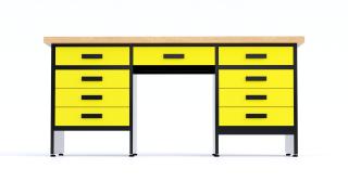 Kovový pracovný stôl MT6-9S Farebné prevednie: Žltá
