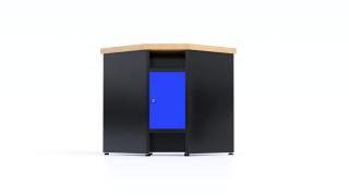 Kovový pracovný stôl rohový - Modul Farebné prevednie: Modrá