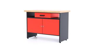 Kovový pracovný stôl S1D2 Farebné prevednie: Červená