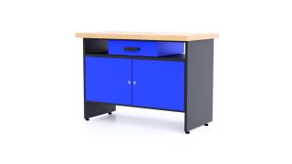 Kovový pracovný stôl S1D2 Farebné prevednie: Modrá