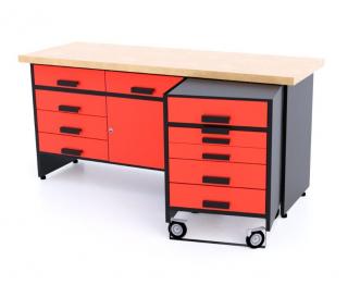 Kovový pracovný stôl SK6 Farebné prevednie: Červená