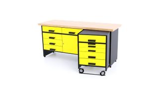 Kovový pracovný stôl SK6 Farebné prevednie: Žltá