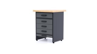 Kovový pracovný stôl WB1A-5s - Modul Farebné prevednie: Sivá