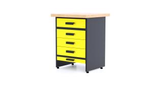 Kovový pracovný stôl WB1A-5s - Modul Farebné prevednie: Žltá