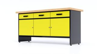 Kovový pracovný stôl WB3 Farebné prevednie: Žltá