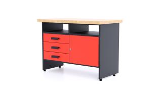 Kovový pracovný stôl WB5 - 3 zásuvky Farebné prevednie: Červená
