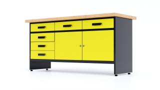 Kovový pracovný stôl WB6 Farebné prevednie: Žltá