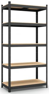Kovový regál economy 180x90x40 5 políc - lakovaný čierny