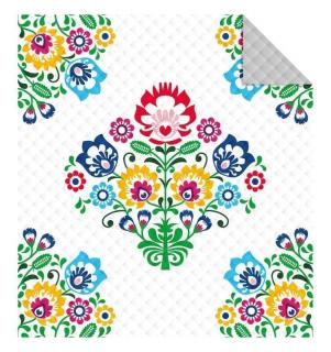 DETEXPOL Prehoz na posteľ Folklor biela  Polyester, 170/210 cm
