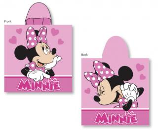 FARO MICRO Plážové pončo Minnie srdiečka  Mikrovlákno, 50/50 cm