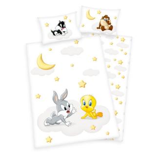HERDING Obliečky do postieľky Looney Tunes baby Bio Bavlna  Bio Bavlna, 100/135, 40/60 cm