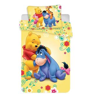 JERRY FABRICS Obliečky do postieľky Macko Pu baby žľté Bavlna 100/135 40/60 cm