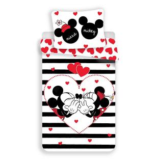 JERRY FABRICS Obliečky Mickey a Minnie stripes Bavlna, 140/200, 70/90 cm