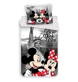 JERRY FABRICS Obliečky Mickey a Minnie v New Yorku 02 Polyester - mikrovlákno, 140/200, 70/90 cm