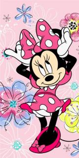 JERRY FABRICS Osuška Minnie pink bow Bavlna Froté, 70/140 cm