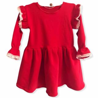 baby šaty s krajkou červené