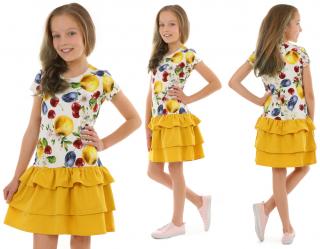 detské letné šaty s potlačou ovocia