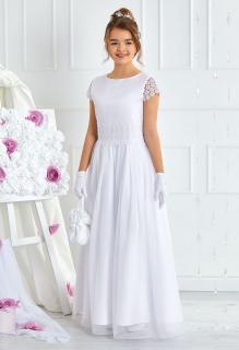dievčenské dlhé šaty IDEALISE biele