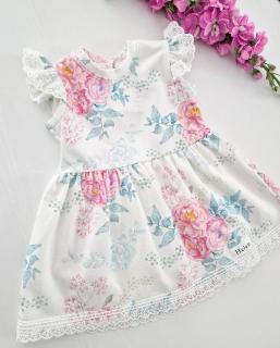 dievčenské kvetinové šaty s krajkou