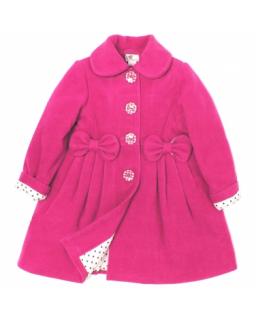 dievčenský flaušový kabát KELLY ružový