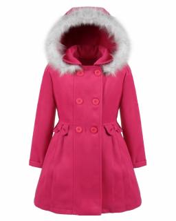 dievčenský flaušový kabát MIRABELLA ružový