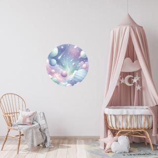 Kruhová samolepka na stenu "Magický vesmír" 60 cm