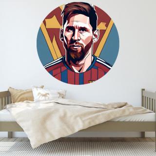 Kruhová samolepka na stenu "MESSI" 100 cm