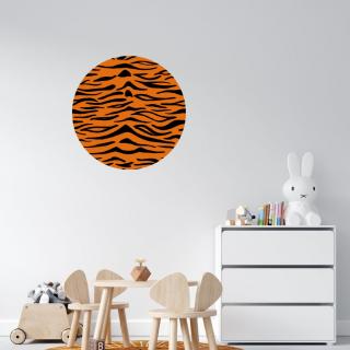 Kruhová samolepka na stenu "Tigrí vzor" 60 cm
