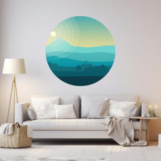 Kruhová samolepka na stenu "Východ slnka" 100 cm