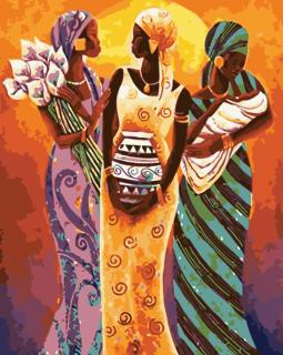 Maľovanie podľa čísiel s rámom "Africké ženy" 50x40 cm