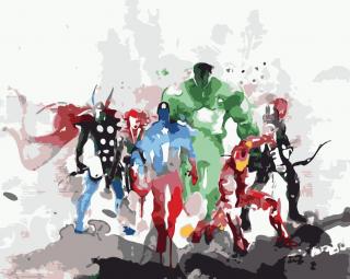 Maľovanie podľa čísiel s rámom  Avengers 2  50x40 cm