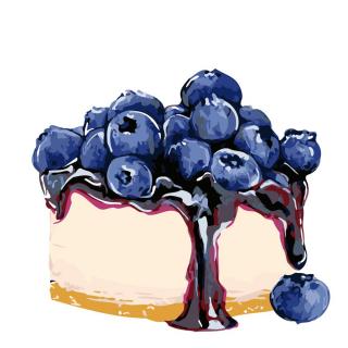 Maľovanie podľa čísiel s rámom "Čučoriedkový Cheesecake" 50x40 cm