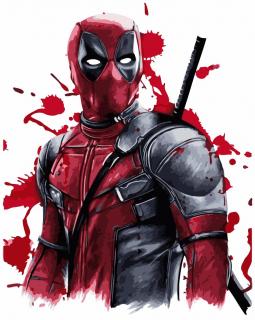 Maľovanie podľa čísiel s rámom  Deadpool 3  50x40 cm