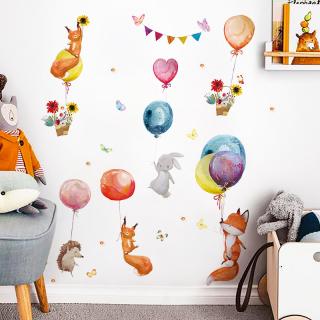 Samolepka na stenu  Zvieratká s balónmi 3  100x107 cm