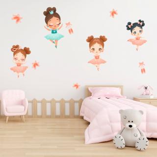 Textilná nálepka na stenu "Baletky"