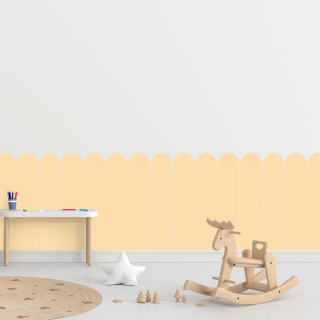 Textilná samolepiaca tapeta - Oblúk - Žltá farba Bledá, 80 cm