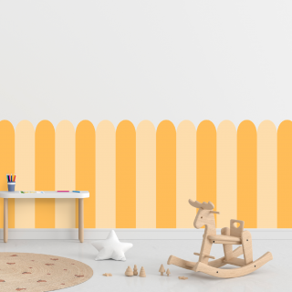 Textilná samolepiaca tapeta - Oblúk - Žltá farba Kombinácia, 100 cm