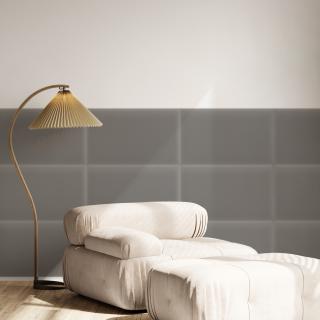 Zamatový čalúnený panel - Obdĺžnik - 40x30cm Šedá