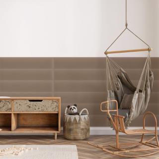 Zamatový čalúnený panel - Obdĺžnik - 50x15cm Béžová