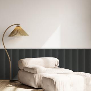 Zamatový čalúnený panel - Obdĺžnik - 60x15cm Grafit